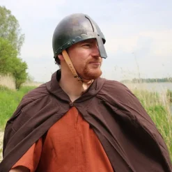 Leonardo Carbone Cape En Coton, Marron Foncé -Vêtements Viking Soldes Magasin cape en coton marron fonce 3