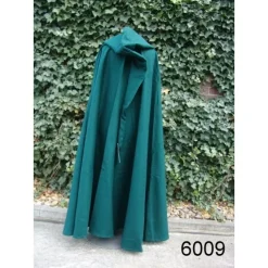 Leonardo Carbone Cape Médiévale à Capuche, Verte -Vêtements Viking Soldes Magasin cape medievale a capuche verte 2