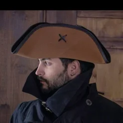 Rawblade Chapeau De Pirate Jack Rackham, Brun Clair -Vêtements Viking Soldes Magasin chapeau de pirate jack rackham brun clair 4