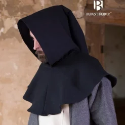 Burgschneider Chaperon Capellus (noir) -Vêtements Viking Soldes Magasin chaperon capellus noir 4
