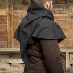 Epic Armoury Chaperon Médiéval Walt, Noir -Vêtements Viking Soldes Magasin chaperon medieval walt noir 2
