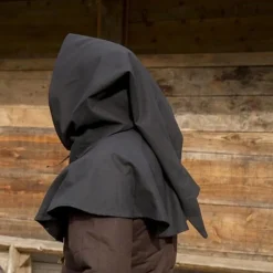 Epic Armoury Chaperon Médiéval Walt, Noir -Vêtements Viking Soldes Magasin chaperon medieval walt noir 4