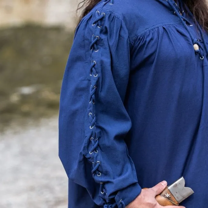 Leonardo Carbone Chemise Pirate Avec Des Lacets, Bleu 5 Leonardo Carbone Chemise Pirate Avec Des Lacets, Bleu – Image 3