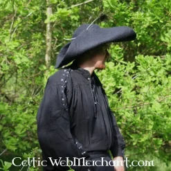 Leonardo Carbone Chemise Pirate Avec Des Lacets, Noir 13 Leonardo Carbone Chemise Pirate Avec Des Lacets, Noir -Vêtements Viking Soldes Magasin chemise pirate avec des lacets noir 5