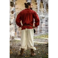 Leonardo Carbone Chemise Pirate Avec Des Lacets, Rouge -Vêtements Viking Soldes Magasin chemise pirate avec des lacets rouge 3