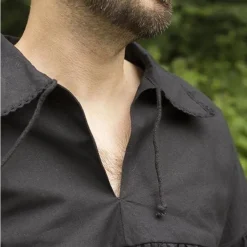 Epic Armoury Chemise Pirate Jack, Noir -Vêtements Viking Soldes Magasin chemise pirate jack noir 4