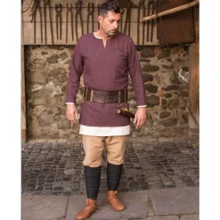 Burgschneider Chevrons Tunique Tyr, Gris Bordeaux -Vêtements Viking Soldes Magasin chevrons tunique tyr gris bordeaux 2