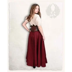 Mytholon Corset Isolde Avec Des Fleurs, Marron -Vêtements Viking Soldes Magasin corset isolde avec des fleurs marron 2