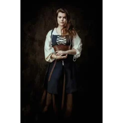 Mytholon Corset Isolde Avec Des Fleurs, Marron -Vêtements Viking Soldes Magasin corset isolde avec des fleurs marron 4