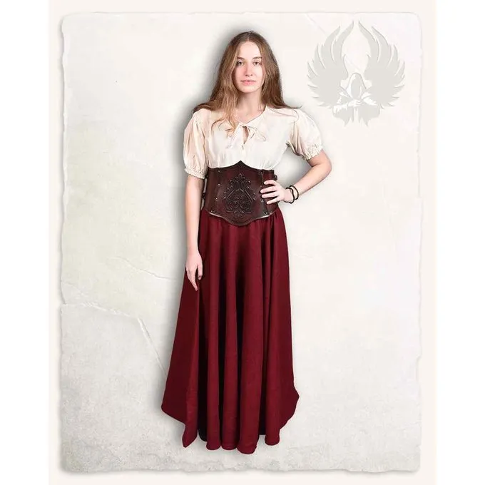 Mytholon Corset Isolde Avec Des Fleurs, Rouge-noir 4 Mytholon Corset Isolde Avec Des Fleurs, Rouge-noir – Image 2