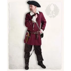 Mytholon Enigo De Veste Pirate, Bordeaux -Vêtements Viking Soldes Magasin enigo de veste pirate bordeaux 3