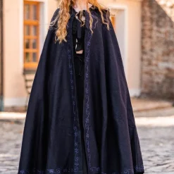 Leonardo Carbone Manteau Brodé Damia, Bleu -Vêtements Viking Soldes Magasin manteau brode damia bleu 5