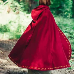 Leonardo Carbone Manteau De Laine Ceridwen, Rouge -Vêtements Viking Soldes Magasin manteau de laine ceridwen rouge 4