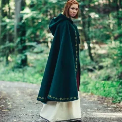 Leonardo Carbone Manteau De Laine Ceridwen, Vert -Vêtements Viking Soldes Magasin manteau de laine ceridwen vert 3