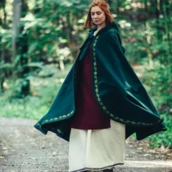 Leonardo Carbone Manteau De Laine Ceridwen, Vert -Vêtements Viking Soldes Magasin manteau de laine ceridwen vert 5