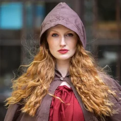 Leonardo Carbone Médiéval Cloak Erna, Brown 8 Leonardo Carbone Médiéval Cloak Erna, Brown -Vêtements Viking Soldes Magasin medieval cloak erna brown 1