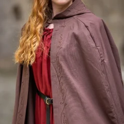 Leonardo Carbone Médiéval Cloak Erna, Brown 11 Leonardo Carbone Médiéval Cloak Erna, Brown -Vêtements Viking Soldes Magasin medieval cloak erna brown 4