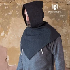 Burgschneider Motif à Chevrons Chaperon Knud, Gris Noir -Vêtements Viking Soldes Magasin motif a chevrons chaperon knud gris noir 2