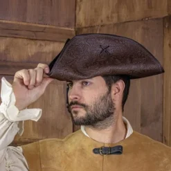 Rawblade Pirate Hat Jack Rackham, Deluxe, Brown -Vêtements Viking Soldes Magasin pirate hat jack rackham deluxe brown 2