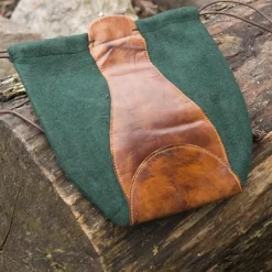 Epic Armoury Pochette En Cuir De Laine, Vert-brun 8 Epic Armoury Pochette En Cuir De Laine, Vert-brun -Vêtements Viking Soldes Magasin pochette en cuir de laine vert brun 2