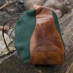 Epic Armoury Pochette En Cuir De Laine, Vert-brun
