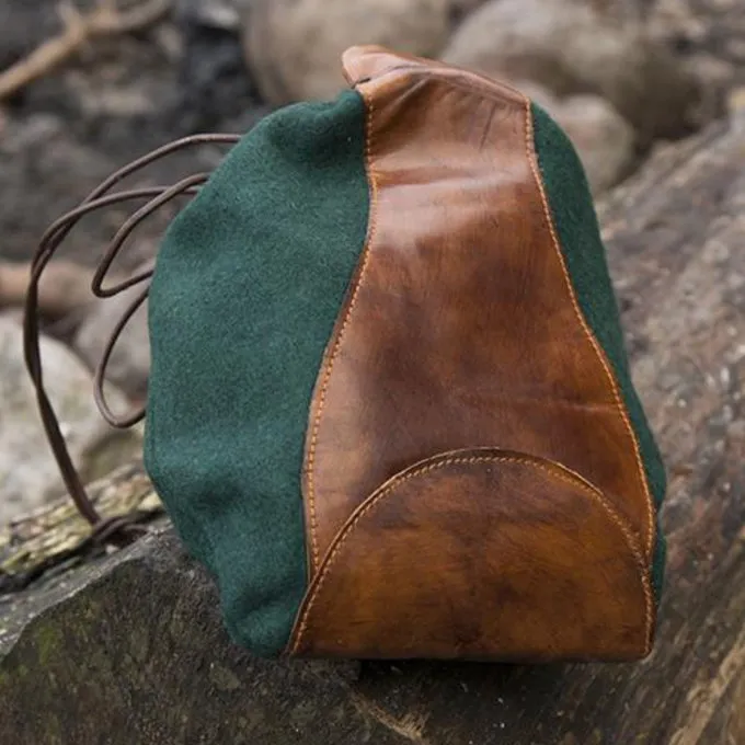 Epic Armoury Pochette En Cuir De Laine, Vert-brun 3 Epic Armoury Pochette En Cuir De Laine, Vert-brun