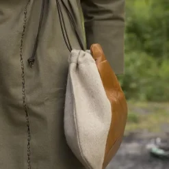 Epic Armoury Pochette En Laine, Marron Beige -Vêtements Viking Soldes Magasin pochette en laine marron beige 2