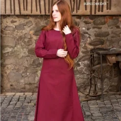 Burgschneider Robe Médiévale Freya, Bordeaux -Vêtements Viking Soldes Magasin robe medievale freya bordeaux 2