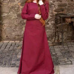 Burgschneider Robe Médiévale Freya, Bordeaux -Vêtements Viking Soldes Magasin robe medievale freya bordeaux 3