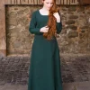 Burgschneider Robe Médiévale Freya (vert Forêt) -Vêtements Viking Soldes Magasin robe medievale freya vert foret