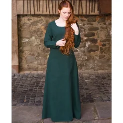Burgschneider Robe Médiévale Freya (vert Forêt) -Vêtements Viking Soldes Magasin robe medievale freya vert foret 2