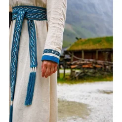Leonardo Carbone Robe Viking Lagertha, Bleu Naturel -Vêtements Viking Soldes Magasin robe viking lagertha bleu naturel 5