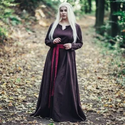 Leonardo Carbone Robe Viking Lina, Marron Foncé -Vêtements Viking Soldes Magasin robe viking lina marron fonce 1