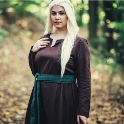 Leonardo Carbone Robe Viking Lina, Marron Foncé -Vêtements Viking Soldes Magasin robe viking lina marron fonce 3