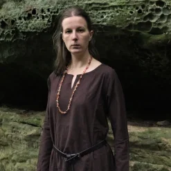 Leonardo Carbone Robe Viking Lina, Marron Foncé -Vêtements Viking Soldes Magasin robe viking lina marron fonce 4