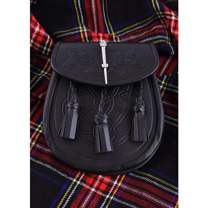 Sporran Avec Motif Celtique, Noir 4 Sporran Avec Motif Celtique, Noir – Image 2