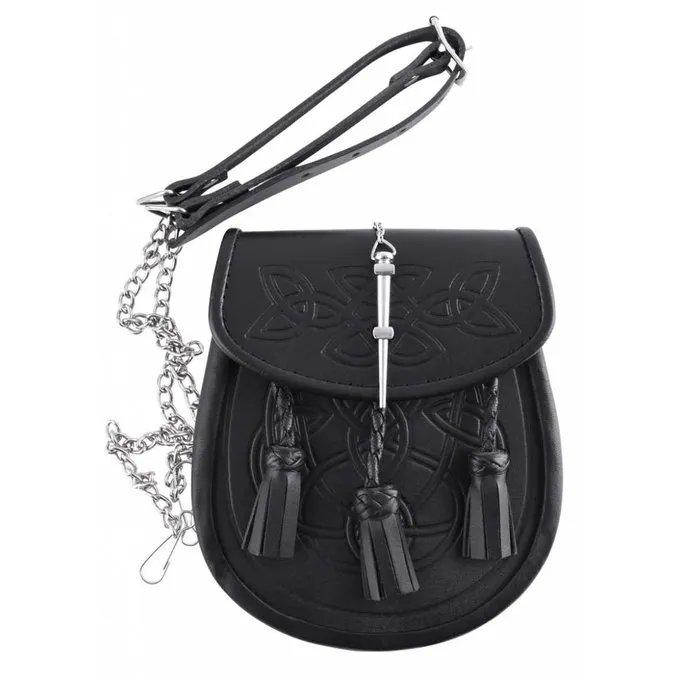 Sporran Avec Motif Celtique, Noir 5 Sporran Avec Motif Celtique, Noir – Image 3