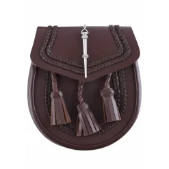 Sporran Avec Motif Tresse, Marron