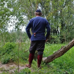 Leonardo Carbone Tissu Viking Hans, Bleu -Vêtements Viking Soldes Magasin tissu viking hans bleu 4