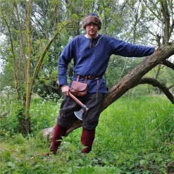 Leonardo Carbone Tissu Viking Hans, Bleu -Vêtements Viking Soldes Magasin tissu viking hans bleu 5