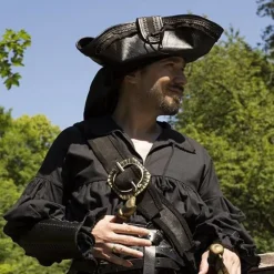 Epic Armoury Tricorn Blackbeard, Noir -Vêtements Viking Soldes Magasin tricorn blackbeard noir 3