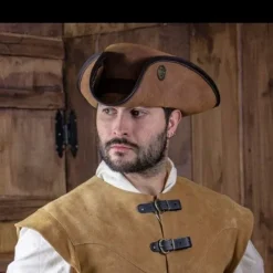 Rawblade Tricorne Trois Doublons, Brun Altéré -Vêtements Viking Soldes Magasin tricorne trois doublons brun altere 3