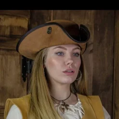 Rawblade Tricorne Trois Doublons, Brun Altéré -Vêtements Viking Soldes Magasin tricorne trois doublons brun altere 4