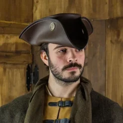 Rawblade Tricorne Trois Doublons, Marron -Vêtements Viking Soldes Magasin tricorne trois doublons marron 5