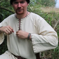 Leonardo Carbone Tunique Historique Avec Doublure Authentique, Crème -Vêtements Viking Soldes Magasin tunique historique avec doublure authentique creme 3