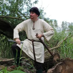 Leonardo Carbone Tunique Historique Avec Doublure Authentique, Crème -Vêtements Viking Soldes Magasin tunique historique avec doublure authentique creme 4