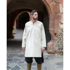 Burgschneider Tunique Leif, Blanc -Vêtements Viking Soldes Magasin tunique leif blanc 2