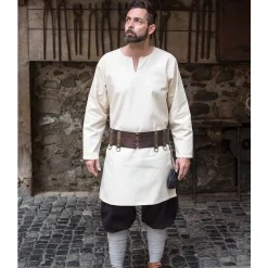 Burgschneider Tunique Leif, Blanc -Vêtements Viking Soldes Magasin tunique leif blanc 3