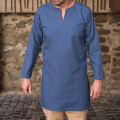Burgschneider Tunique Leif, Bleu -Vêtements Viking Soldes Magasin tunique leif bleu 2