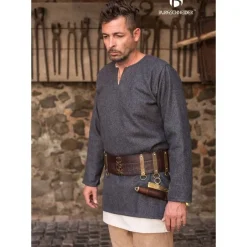 Burgschneider Tunique Lodin, Gris Foncé -Vêtements Viking Soldes Magasin tunique lodin gris fonce 3